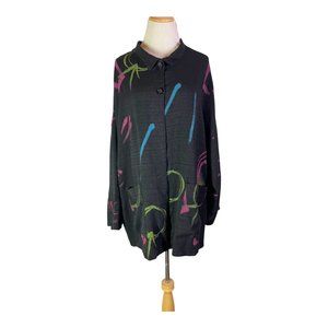 Kathy Levine by Request Plus Size 3X Reversible Jacket Black Pockets